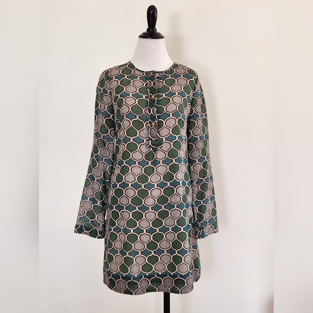 || TORY BURCH || Shift dress wool lined long sleeves pockets buttons sz 4